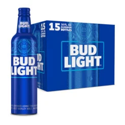 Bud Light 16oz Aluminum Bottles, 15-Pack Case