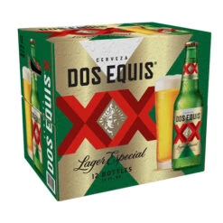 Dos Equis Lager Especial Beer, 12-Pack Glass Bottles