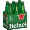 Heineken Premium Lager Beer - 6 Pack Glass Bottles