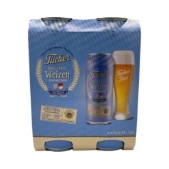 Tucher Hefeweizen - Traditional German Wheat Beer (4pk 16.9oz Cans)