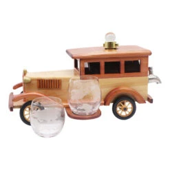 Vintage Antique Car Whiskey Decanter Set with 2 Matching Tumblers